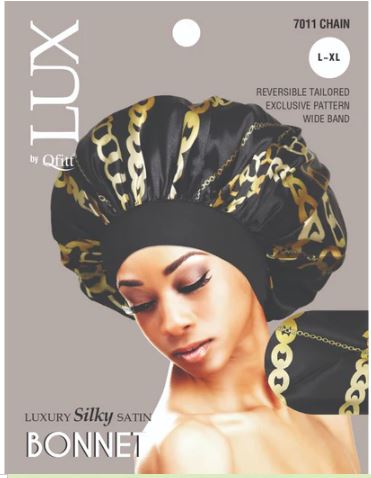QFITT LUX Silky Satin Bonnet X-Large Pattern chain